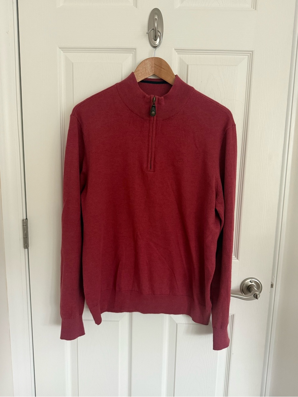 Men’s Southern Tide Pacific Quarter Zip Pullover Sweater Pink/Red Size M